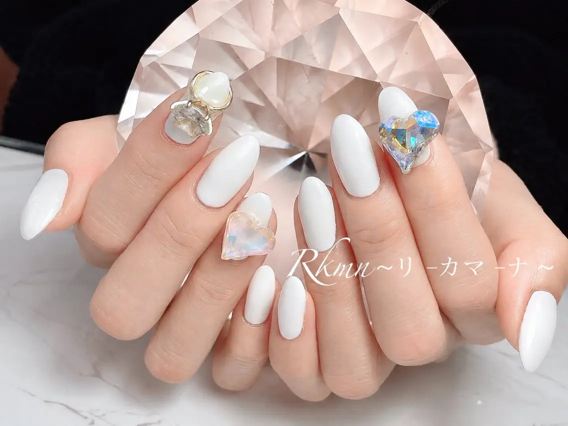 ネイル アートネイル ハート 持ち込み スカルプネイル ハンドネイル フットネイル ハンドケア Rkmn ~リ-カマ-ナ~のネイルデザイン