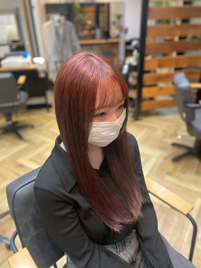 ロング カラー ラベンダーカラー ピンクカラー ヘアカラー トリートメント 望恵🌸 韓国🇰🇷スタイルのヘアスタイル