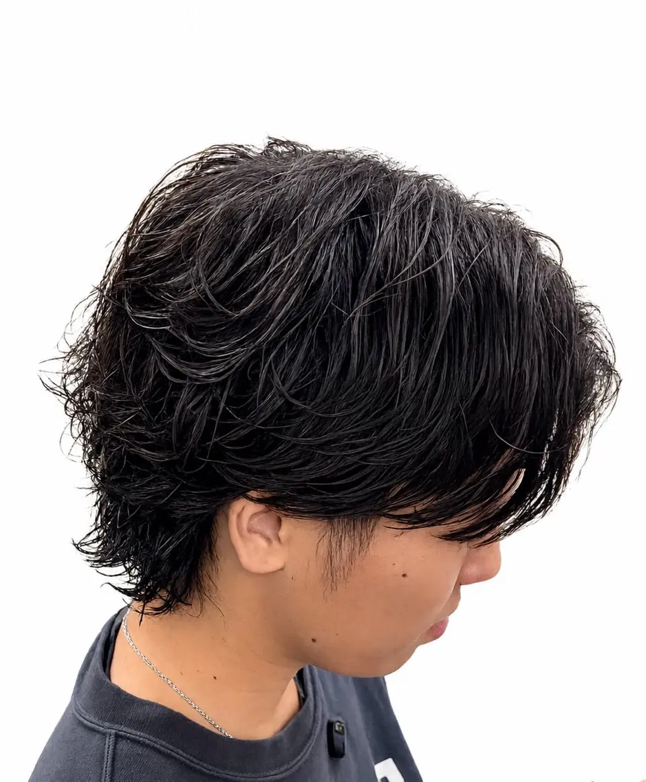 ミディアム パーマ メンズ カット パーマ スパイキー⚡️/ 海外風ヘア🌊秀平のヘアスタイル