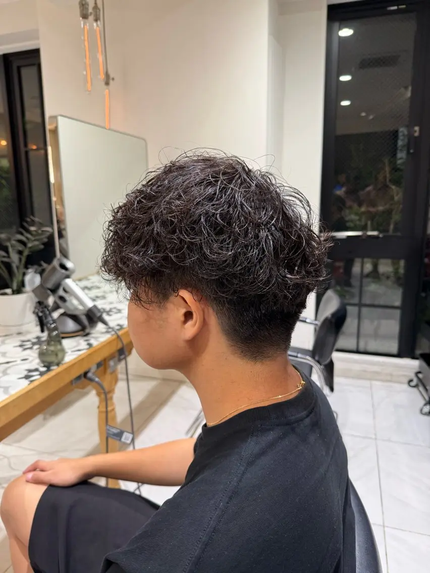ショート パーマ メンズ カット パーマ 艶髪/ボブモデル 募集🫧terukaのヘアスタイル