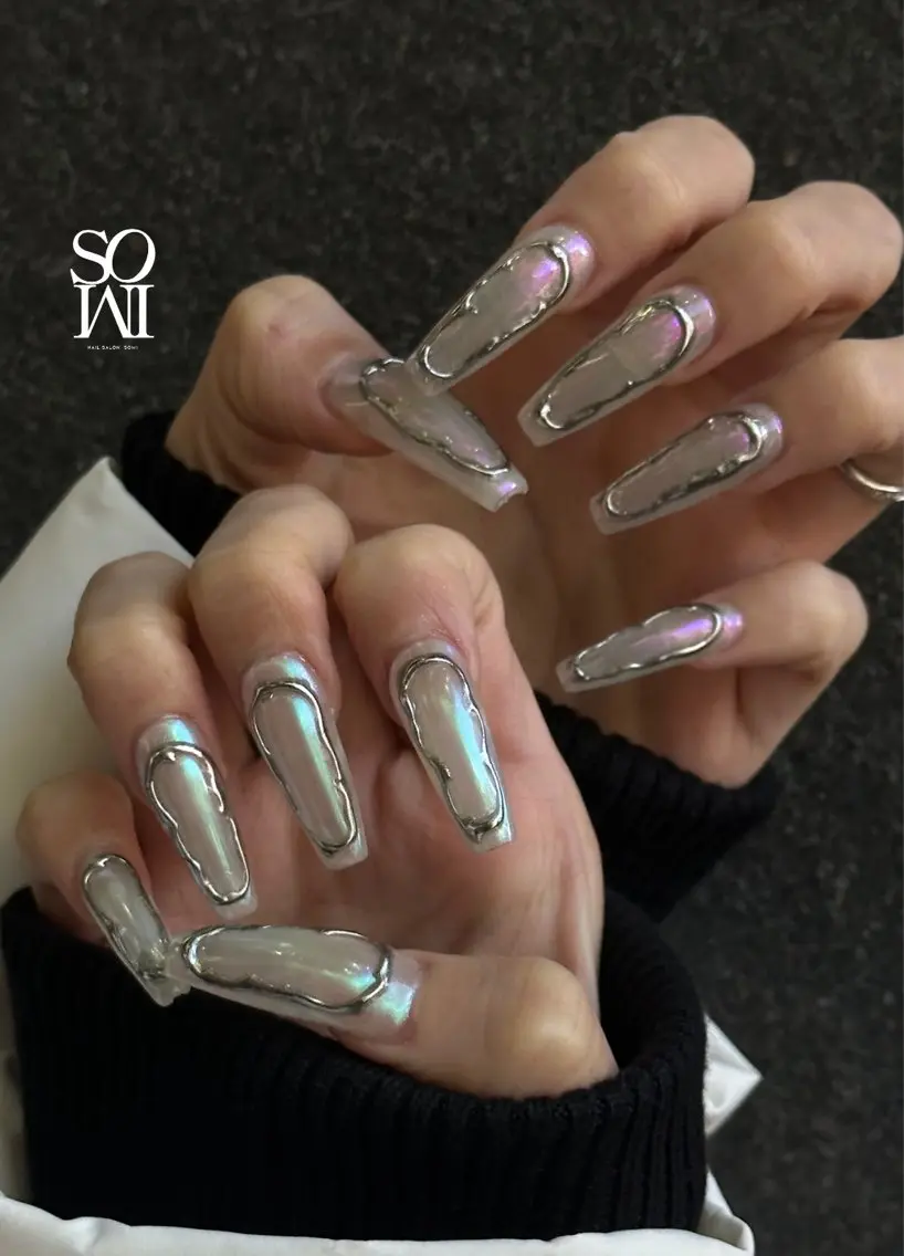 ネイル オーロラネイル ミラーネイル ハンドネイル 町田 NAIL SALON SOMIのネイルデザイン