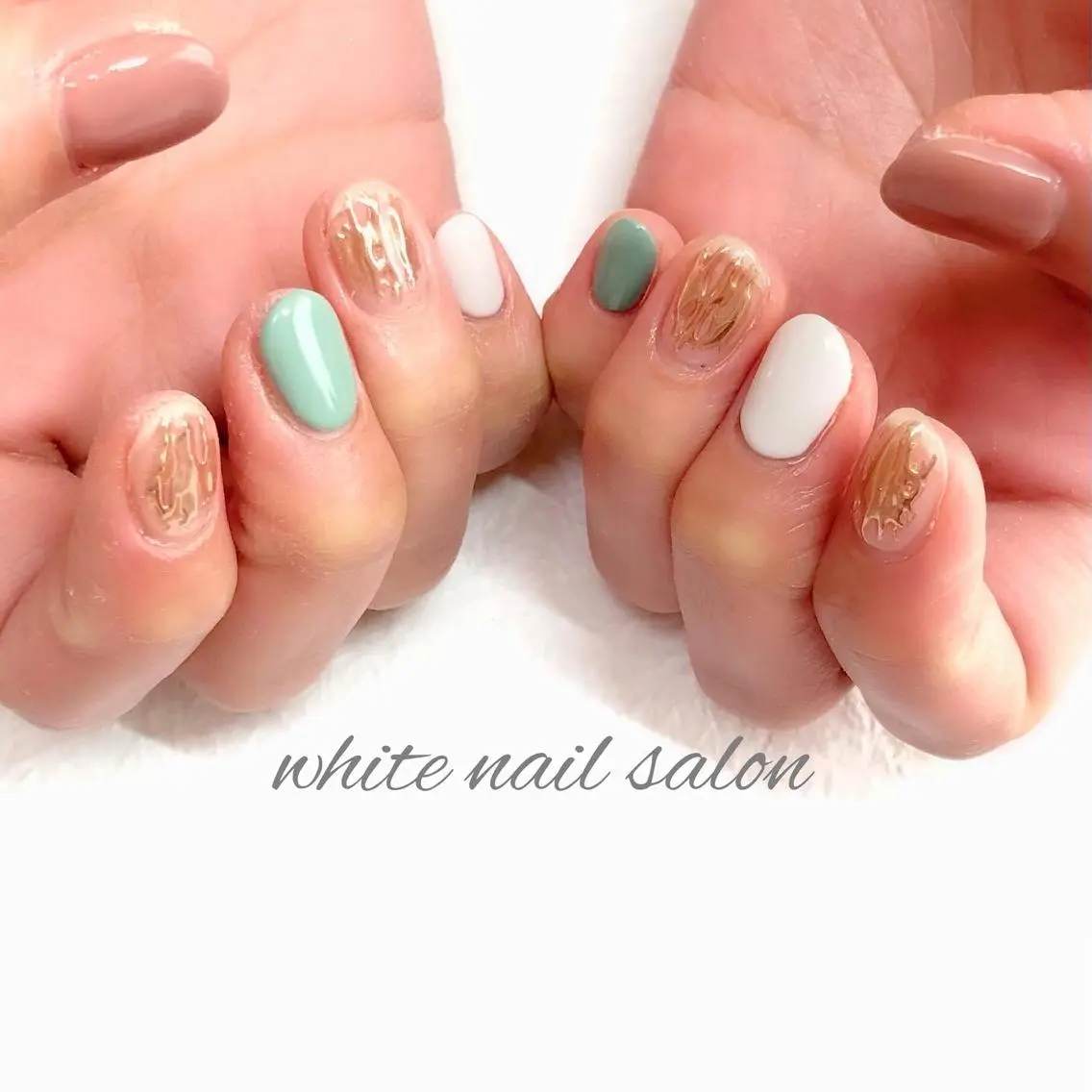 ネイル ジェルネイル ハードジェル 持ち込み ソフトジェル ハンドネイル white nail salonのネイルデザイン