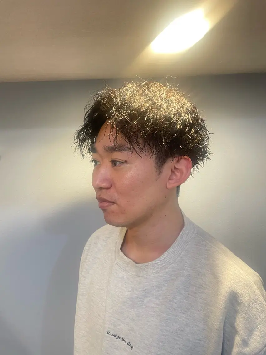 パーマ メンズ カット パーマ ヘアセット 心斎橋/メンズ /ルレイル/地形真希のヘアスタイル