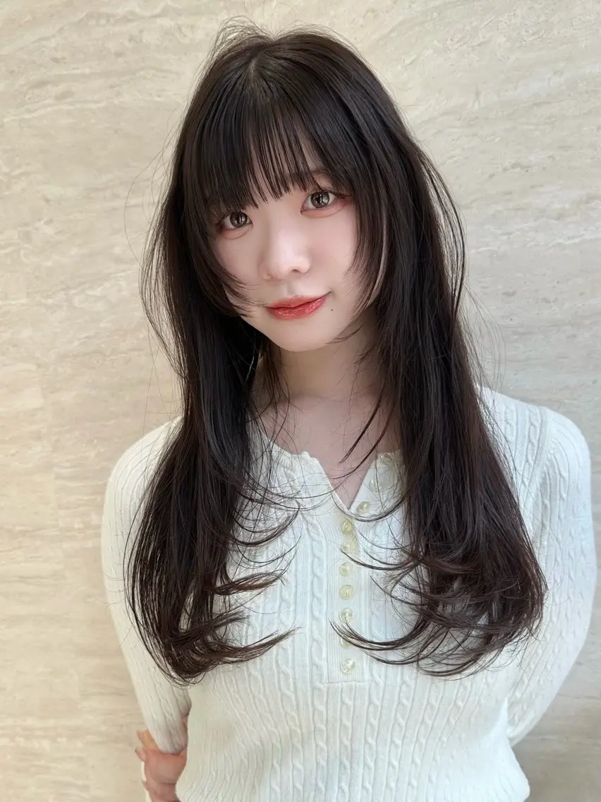 セミロング レイヤーカット PULSE ASAHIのヘアスタイル