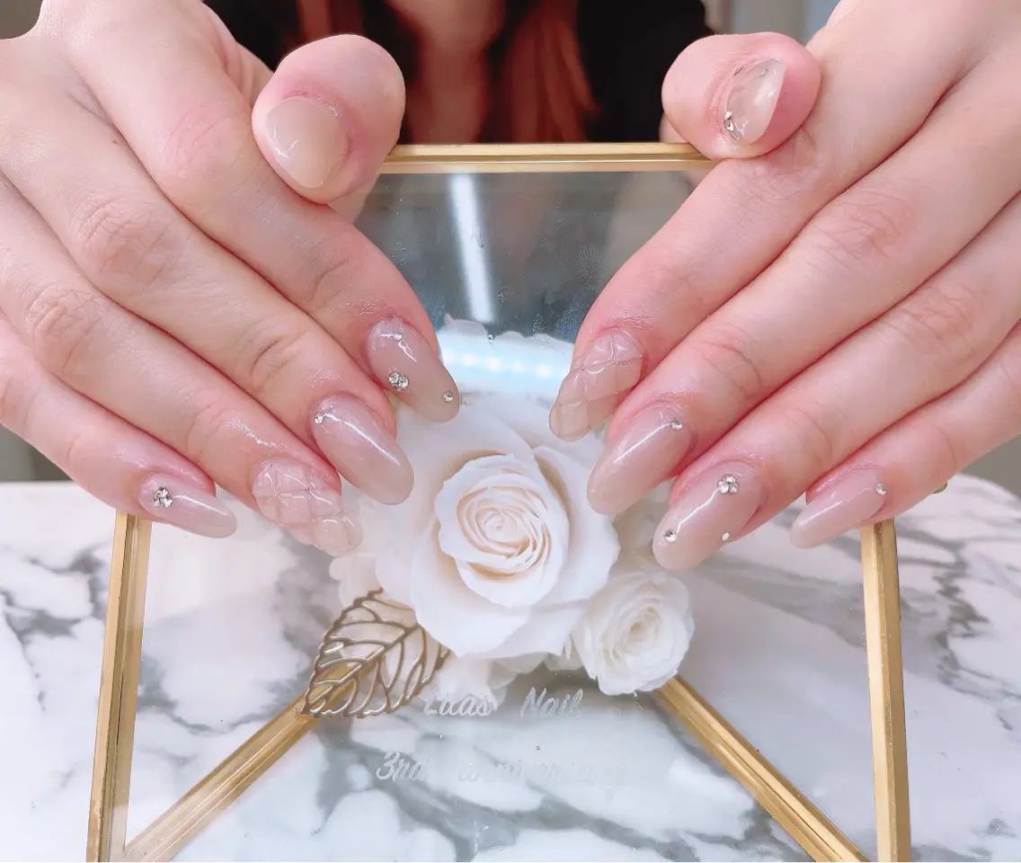 ネイル ジェルネイル ハードジェル キラキラネイル 韓国ネイル ロングネイル Lilas Nailのネイルデザイン