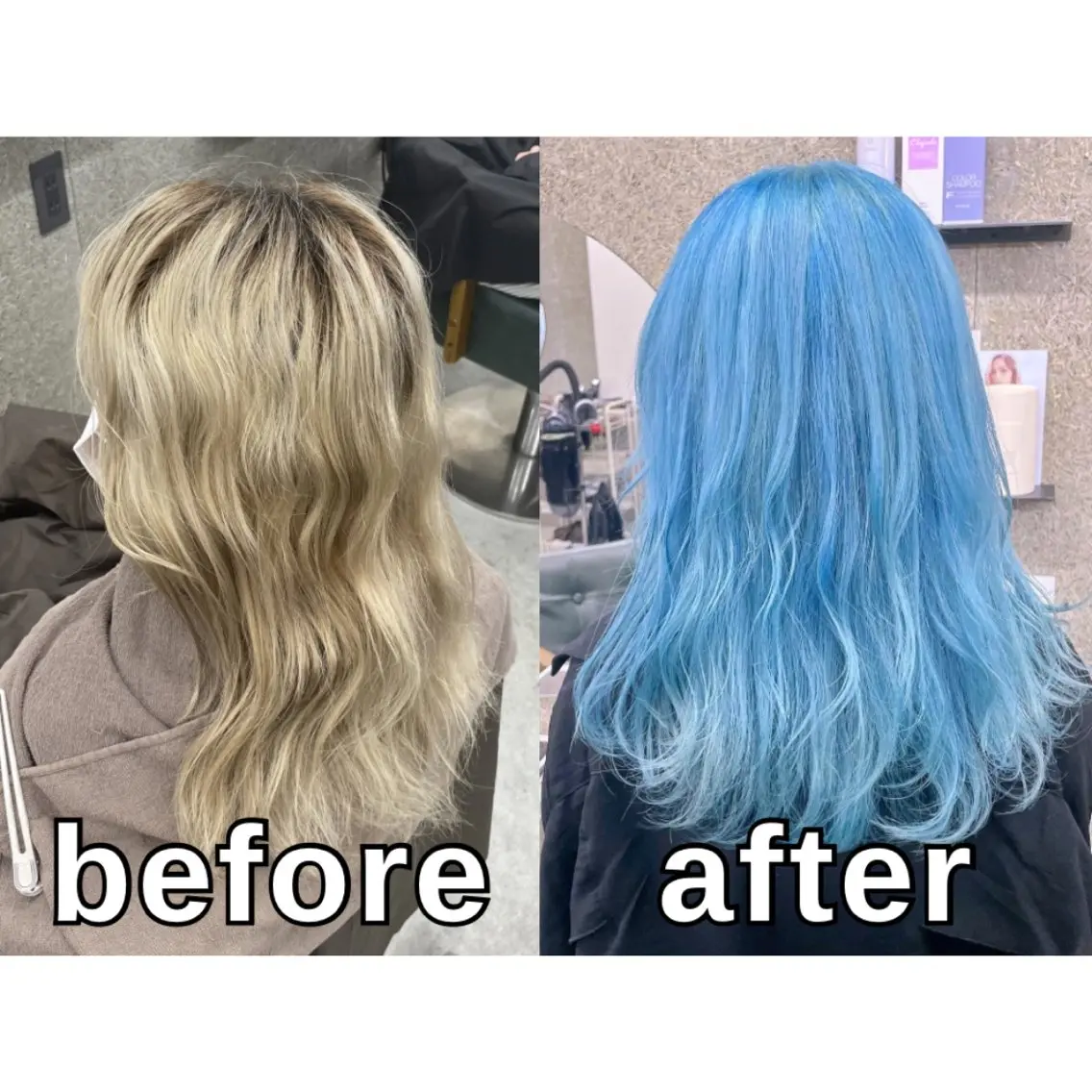 ミディアム カラー ブリーチ カット ヘアカラー トリートメント Lull1人美容室 イージーパーマのヘアスタイル