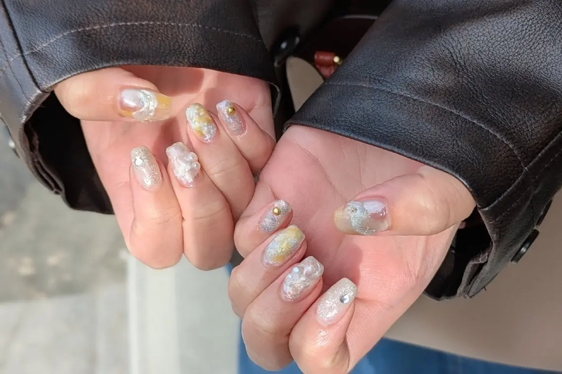ネイル 持ち込み ニュアンスネイル ハンドネイル m&pPrivate nailsalonのネイルデザイン