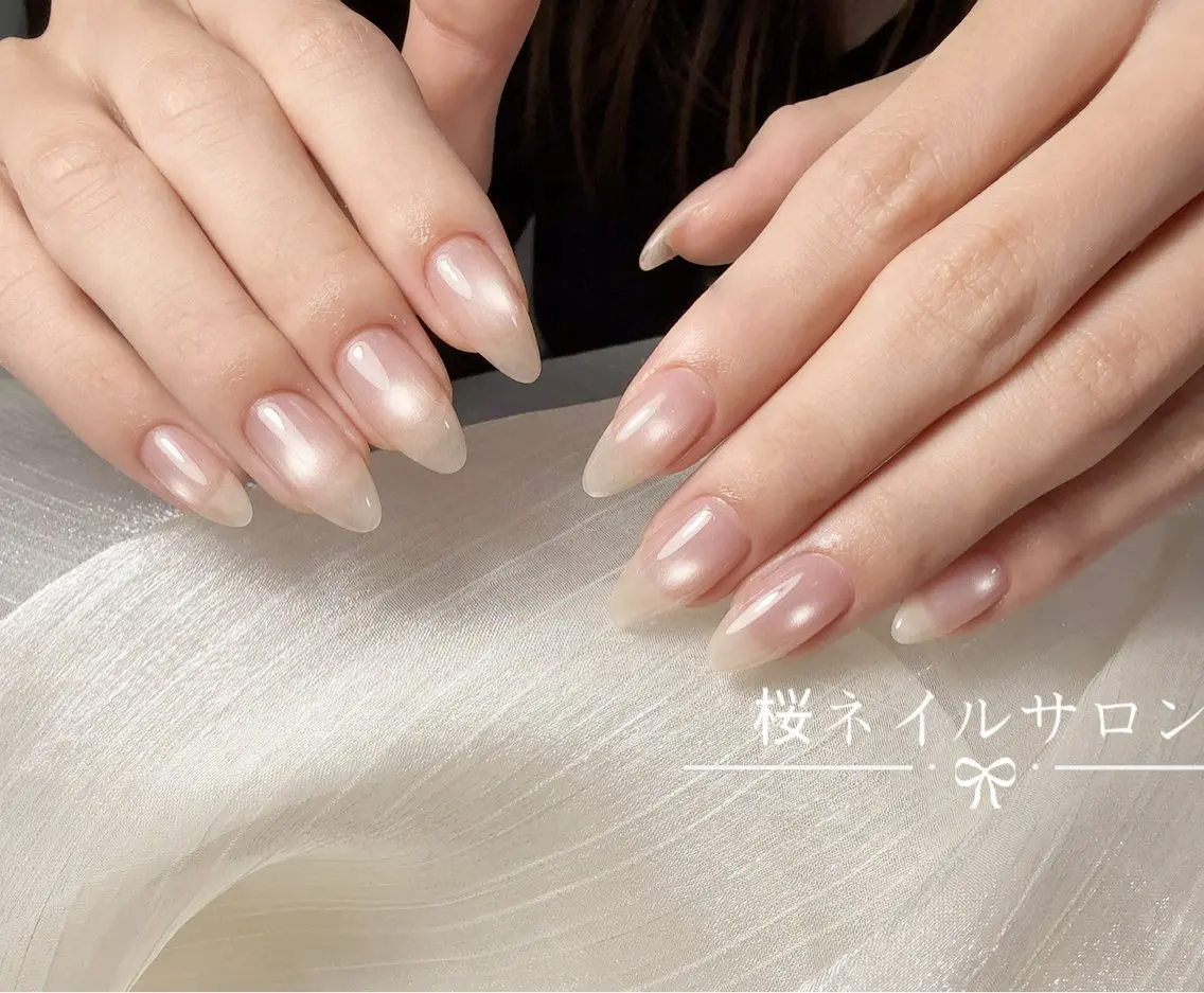 ネイル アートネイル フットネイル フレンチネイル ジェルネイル ニュアンスネイル ハンドネイル 桜 ネイルのネイルデザイン