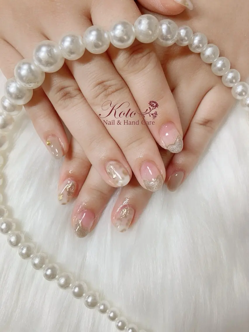 ネイル 長さ出し ジェルネイル 持ち込み ニュアンスネイル 赤色 ハンドネイル Nail Salon KOTOのネイルデザイン