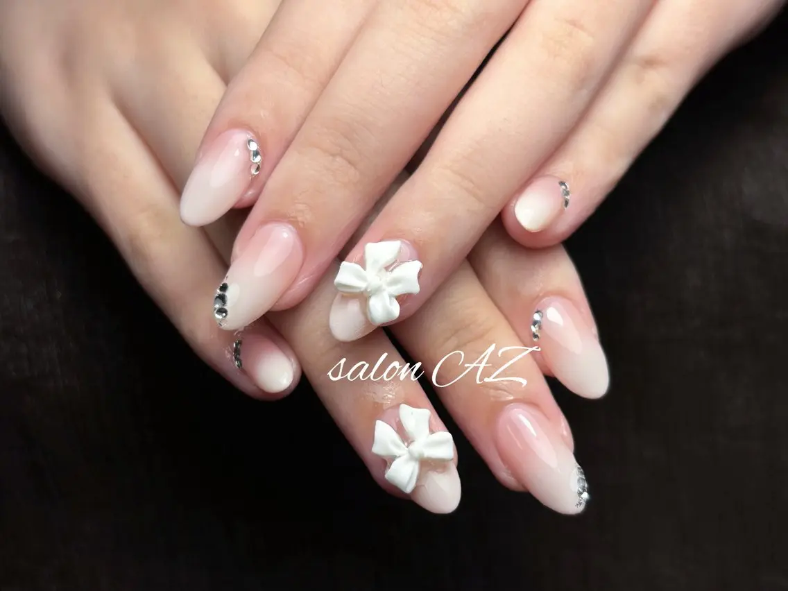 ネイル 桜ネイル 長さ出し フットネイル フレンチネイル ジェルネイル salon AZのネイルデザイン