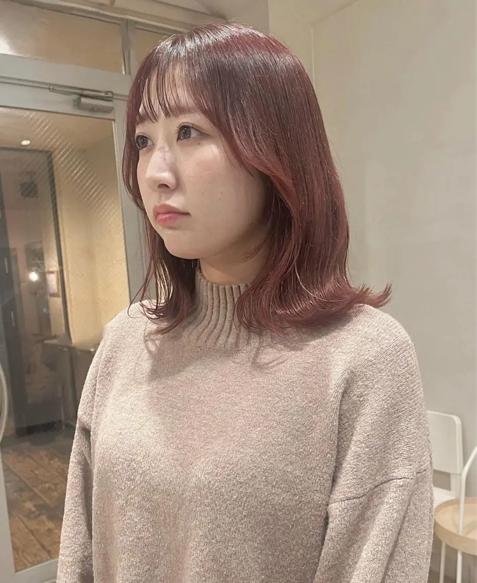 ミディアム カラー カット ヘアカラー トリートメント nakahara madokaのヘアスタイル