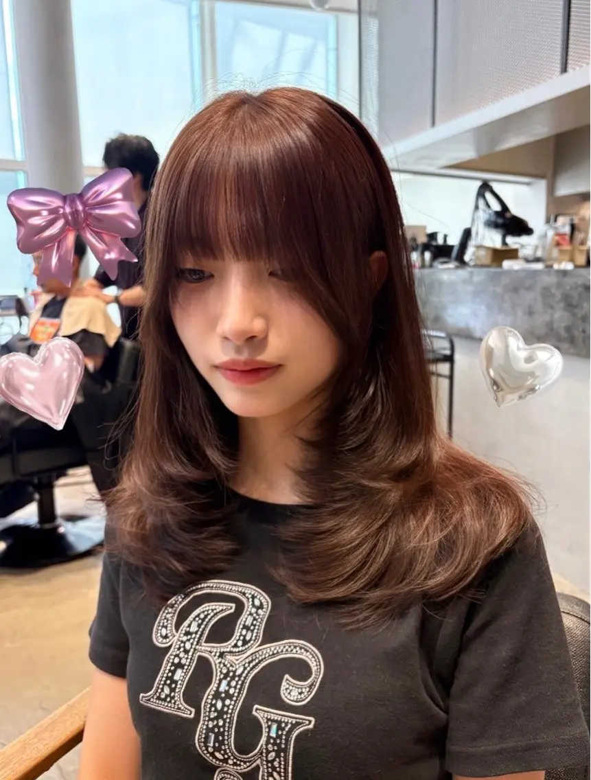 ミディアム カラー カット ヘアカラー ♡tomo♡ 岐阜レイヤーカットのヘアスタイル