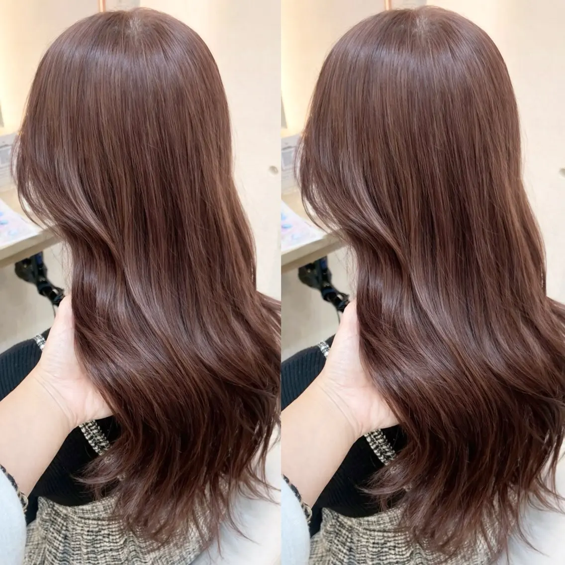 セミロング カラー カット ヘアカラー トリートメント ハイトーン🎀 暖色系カラー🎀愛美のヘアスタイル