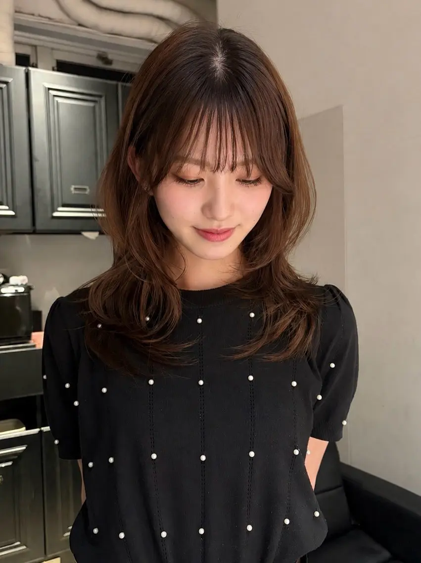 セミロング カット レイヤー/ネイル COCOROのヘアスタイル