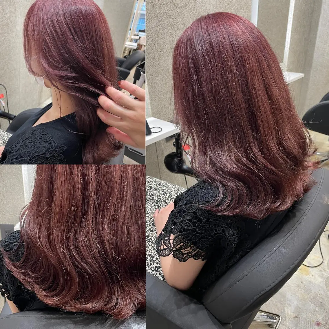セミロング セミロングパーマ ミストバング ボブ ハイライト 髪質改善 カット ヘアカラー 韓国風レイヤー ハイトーンRYOTAのヘアスタイル