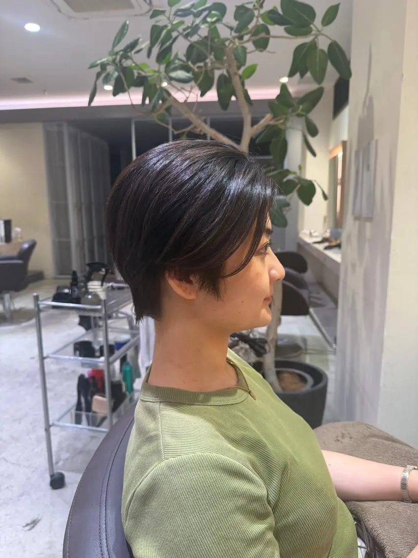 ショート 大山杏奈/ショート ボブ/カットモデルのヘアスタイル