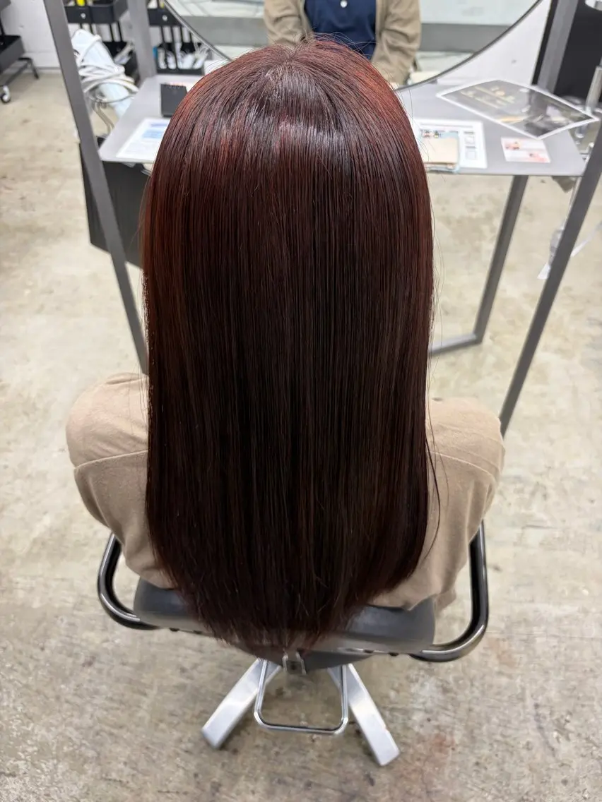 セミロング カラー レッドカラー ゆうご/心斎橋 /カラーモデル募集中のヘアスタイル