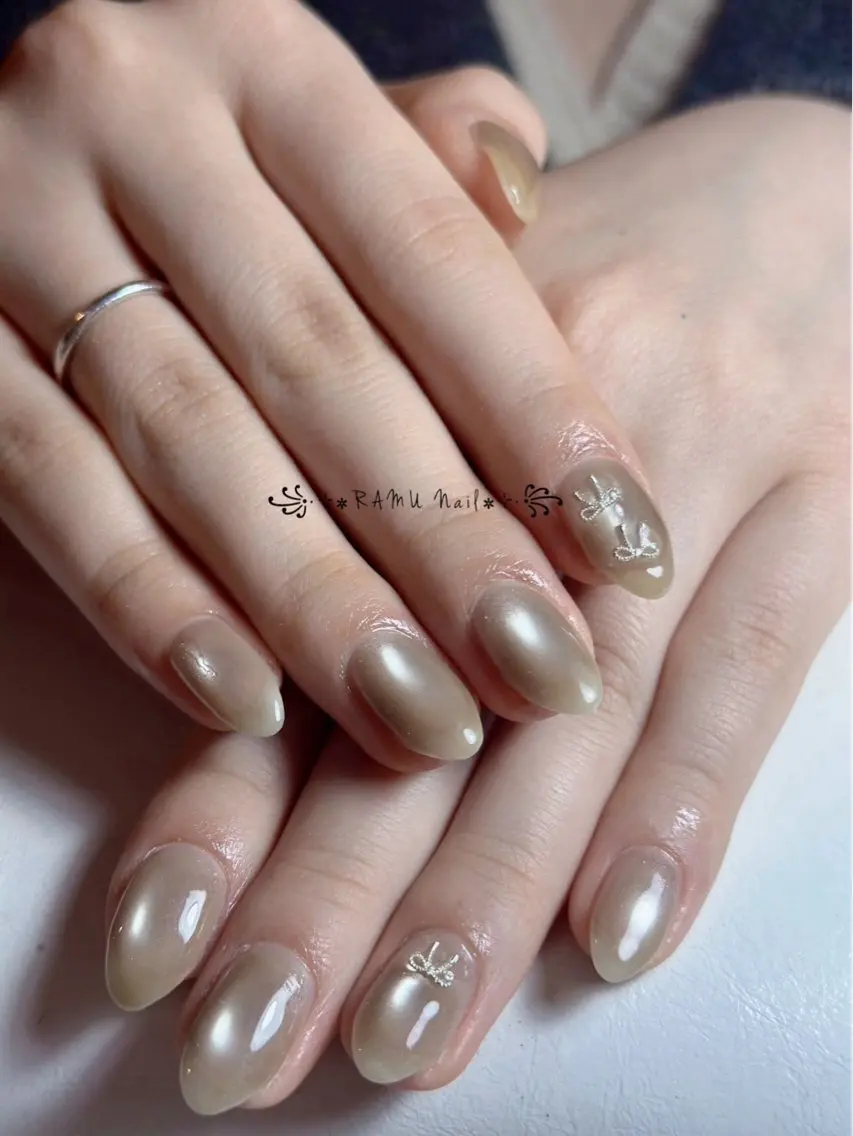 ネイル キラキラネイル マグネットネイル ミラーネイル ピンク 春ネイル ハンドネイル RAMU Nail 恵比寿店のネイルデザイン