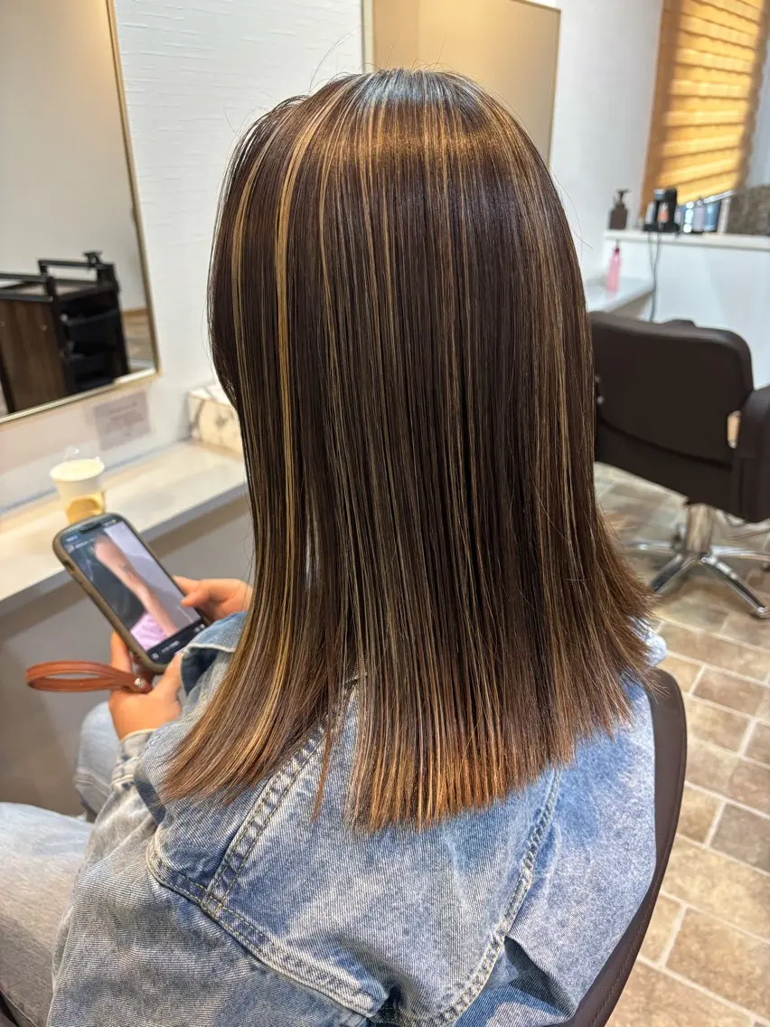 ロング カラー ヘアカラー&縮毛矯正 STAR☆RIVERのヘアスタイル