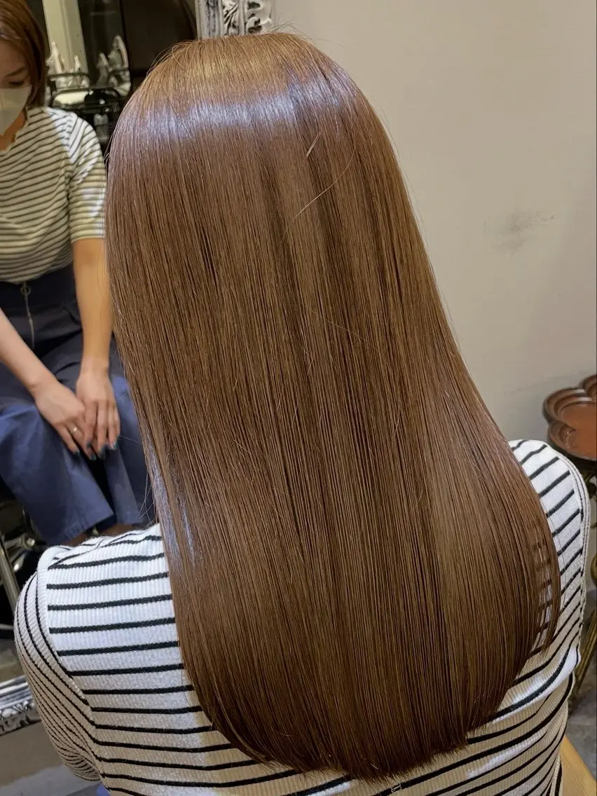 【ブリーチ毛対応💎】髪質改善酸性ストレート＋小顔見えカット＋4stepTR ¥23400→18900の写真