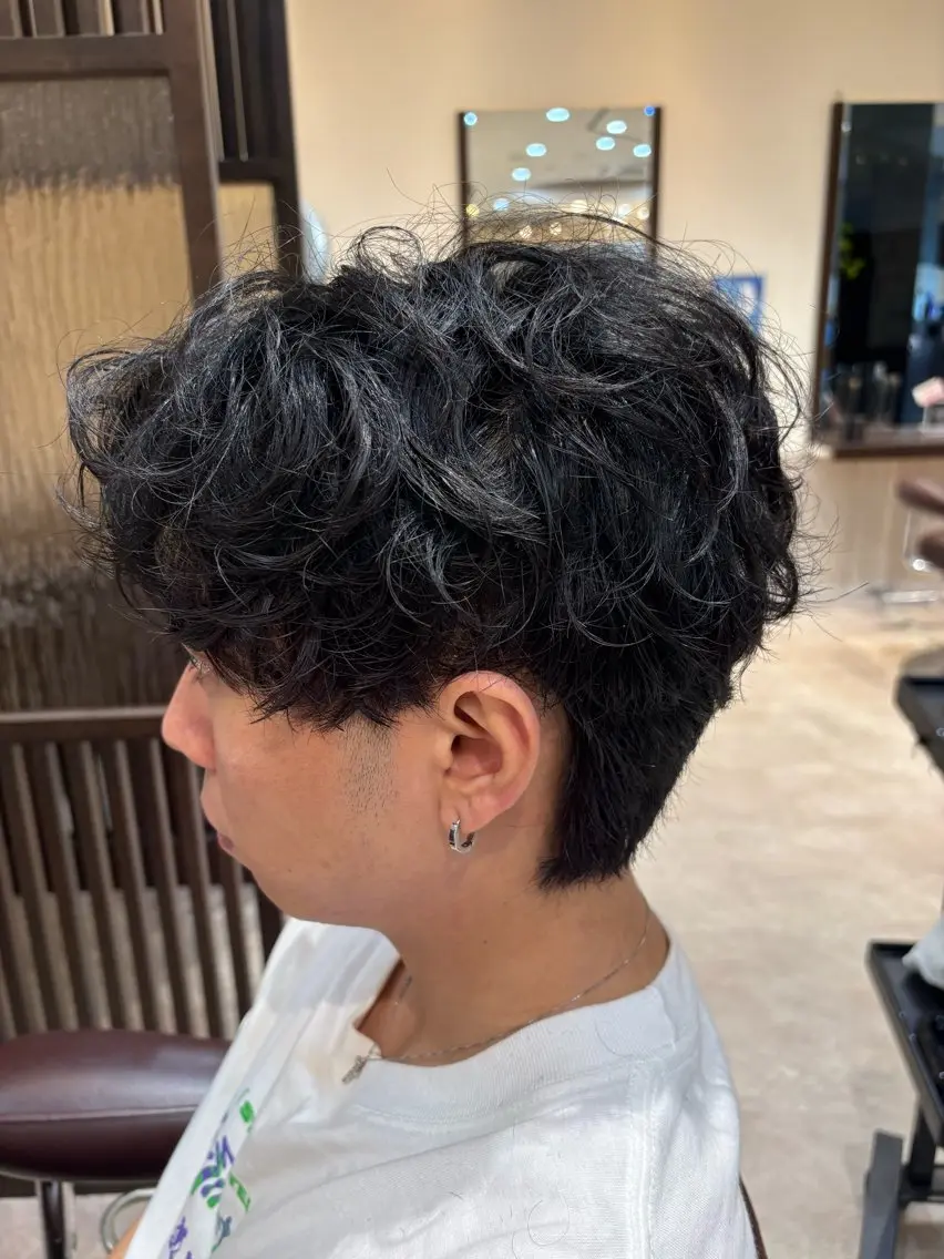 ショート パーマ メンズ メンズパーマ カット 木村 柊斗のヘアスタイル