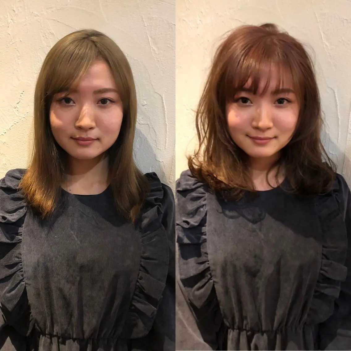 セミロング 髪質改善縮毛矯正 専門店のヘアスタイル