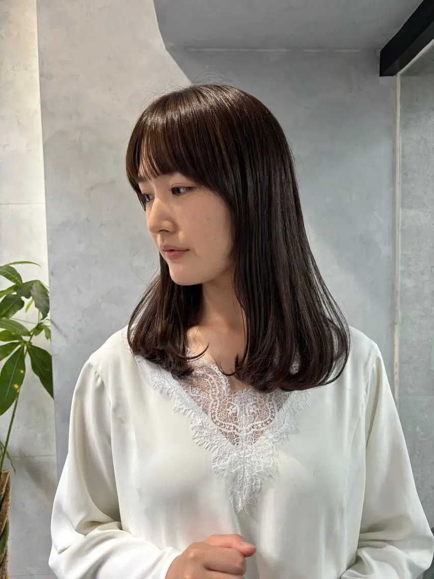 ミディアム カラー カット ヘアカラー トリートメント Fuu👣ボブ/ボブ ヘア/ベージュカラーのヘアスタイル