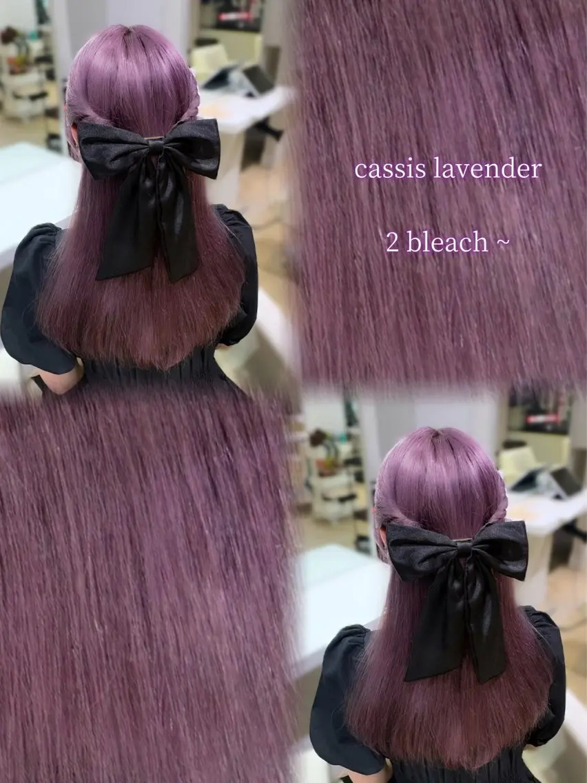 カラー ブリーチ カシス ラベンダーカラー ヘアカラー ハイトーン×推し カラー💫Miyuのヘアスタイル