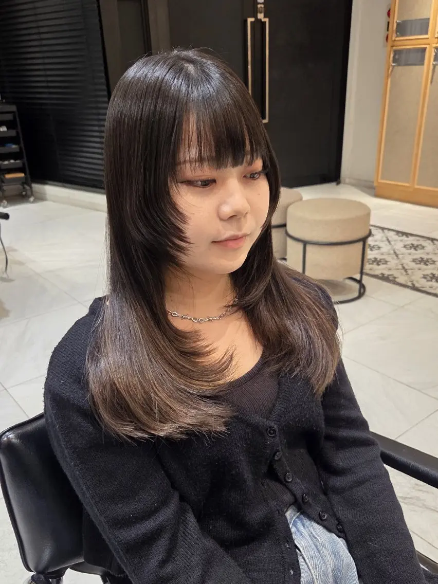 ロング レイヤーカット カット トリートメント ヘッドスパ ヘアセット RUA💜‪ ボブカット💜のヘアスタイル