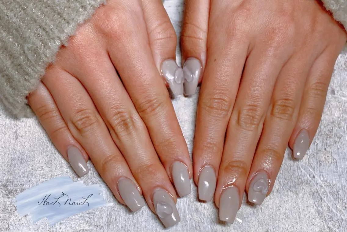 ネイル クリアネイル ハート ワンカラーネイル ハンドネイル HaL NaiLのネイルデザイン