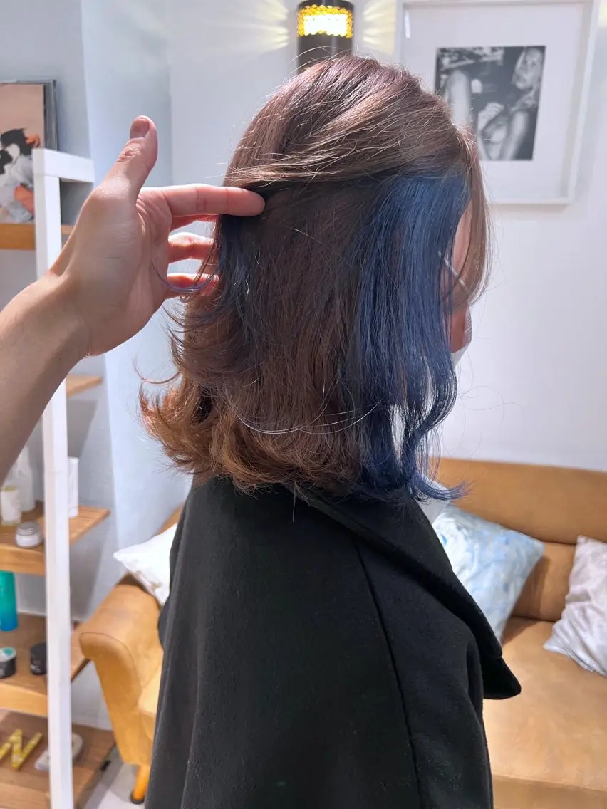 ミディアム カラー ブリーチ ブルーカラー シルバー ヘアカラー トリートメント 💎似合わせカラー 💎石濱俊介のヘアスタイル