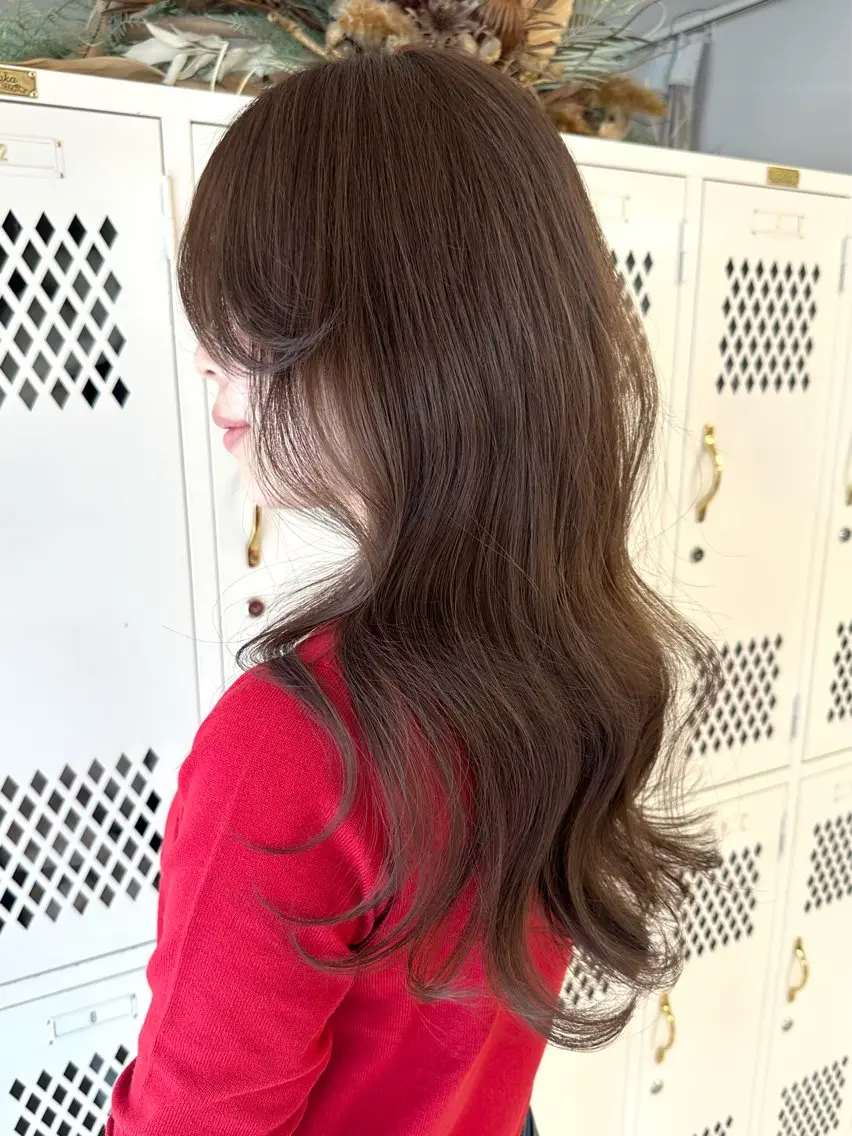 ロング カラー レイヤーカット カット ヘアカラー 韓国ヘア🦢🖤 Sayumiのヘアスタイル