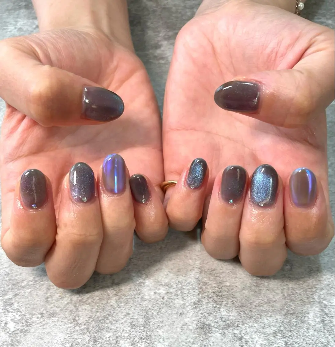 ネイル オーロラネイル ミラーネイル nail moanaのネイルデザイン