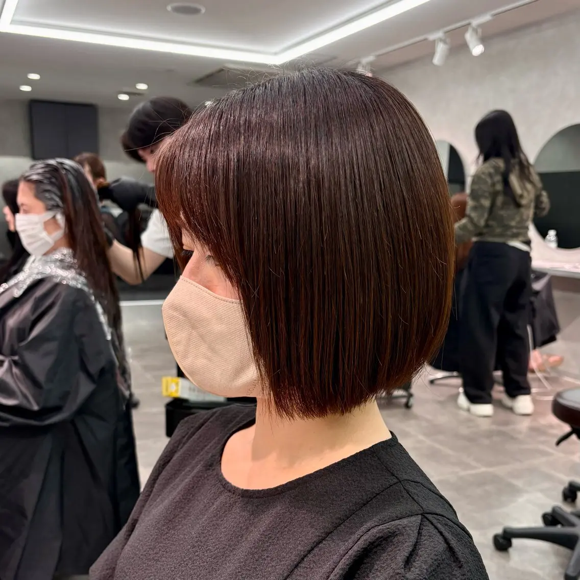 ショート 切りっぱなしボブ ボブ 🌟韓国ボブ/韓国 レイヤー🌟/大堰のヘアスタイル
