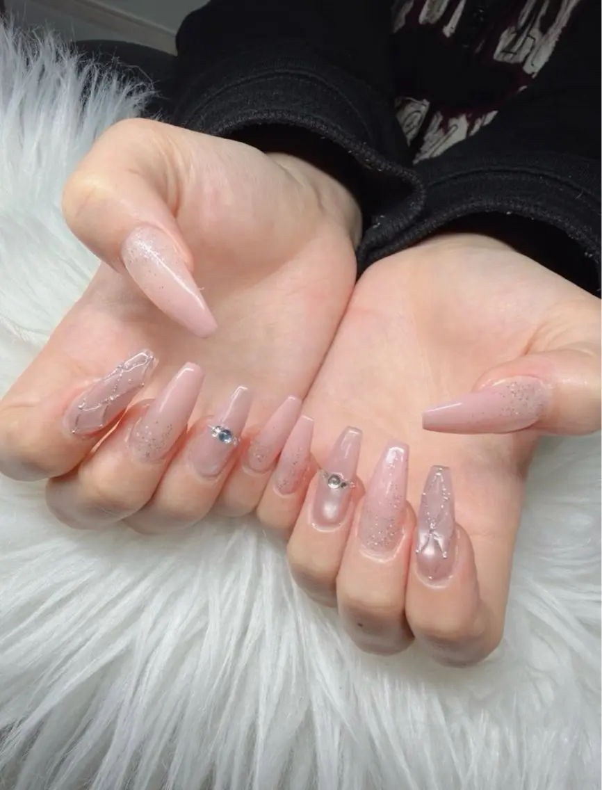 ネイル フレンチネイル グラデーション 韓国ネイル マグネットネイル ミラーネイル REI nailのネイルデザイン