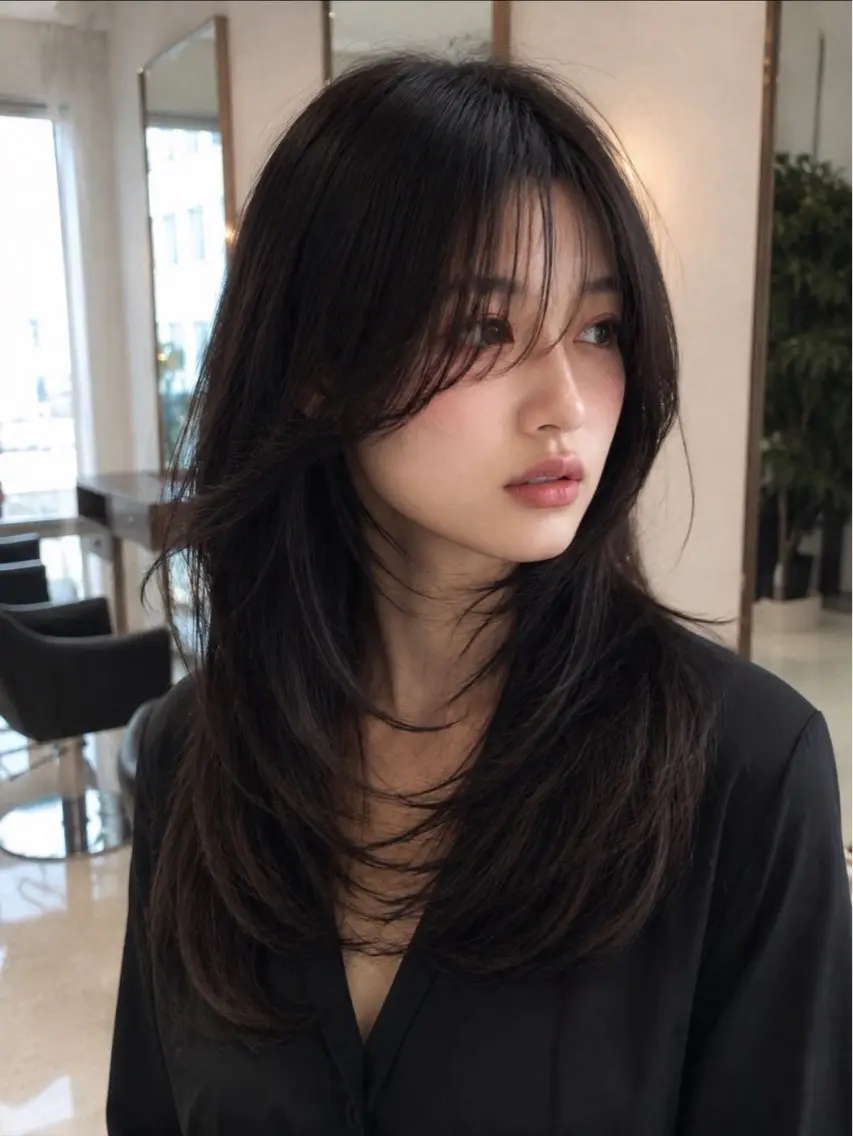セミロング カラー ヘアカラー 韓国×艶ハイトーンが かわいい✨️リオ🍒のヘアスタイル