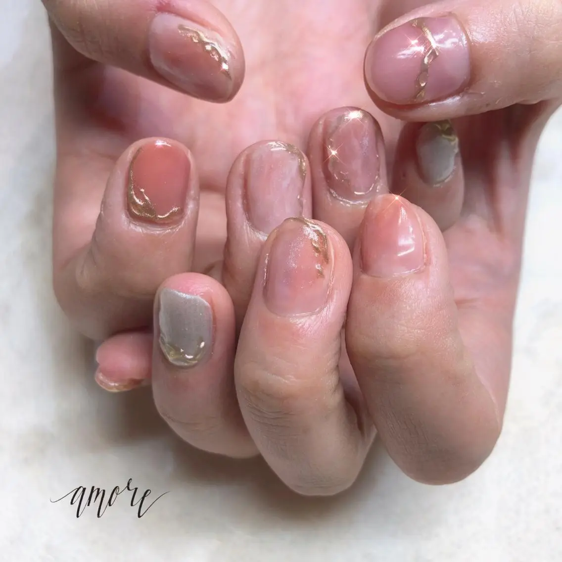 ネイル ジェルネイル ミラーネイル ニュアンスネイル 春ネイル You kyehwaのネイルデザイン