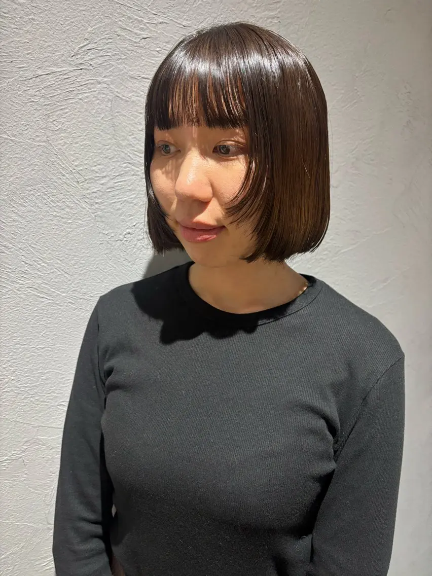 ショート 顔まわりレイヤー 顔周りカット レイヤーカット ヘアカラー MAKI/名駅/ セット/透明感カラーのヘアスタイル
