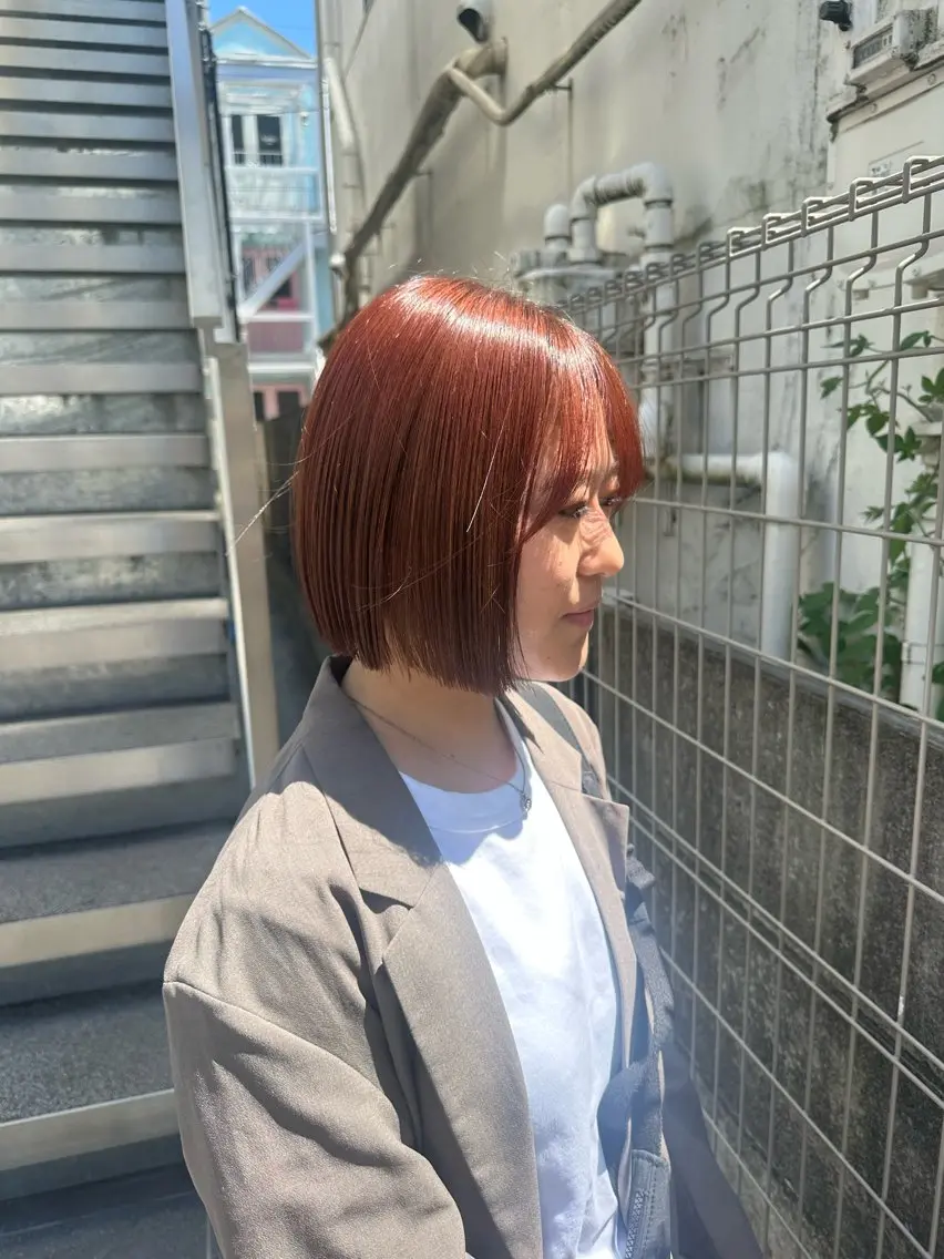 ミディアム カラー カット ヘアカラー HANAME 原宿美容室のヘアスタイル