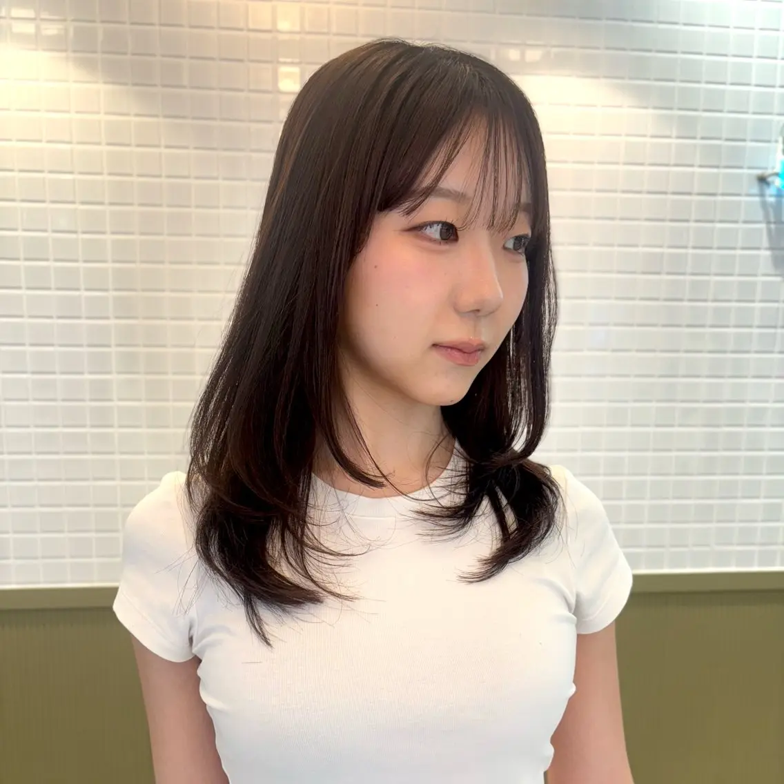 ロング 顔周りカット 韓国風ヘア レイヤーカット 小顔カット カット ☕️NOA / レイヤーカット🍮のヘアスタイル
