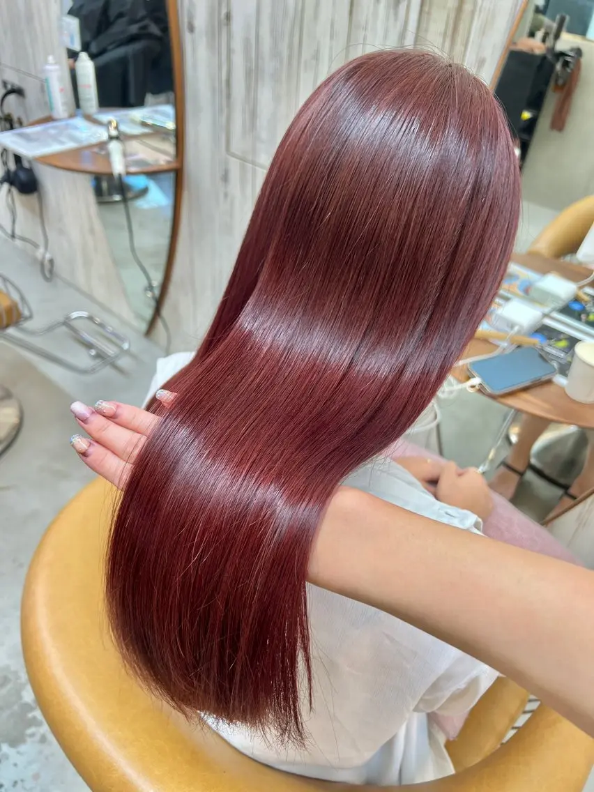 ロング カット ヘアカラー トリートメント オリーブベージュ/シ ョートボブたまき🧡のヘアスタイル
