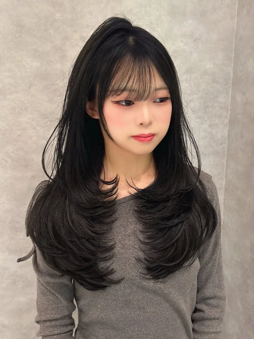 ロング ロングレイヤー レイヤーカット ロング カット 🥇KEN /レイヤー/カラーのヘアスタイル