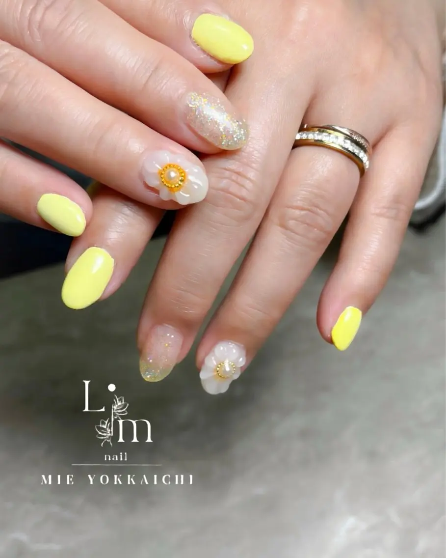 ネイル フラワーネイル ぷっくりネイル Li.m nail リム ネイルのネイルデザイン