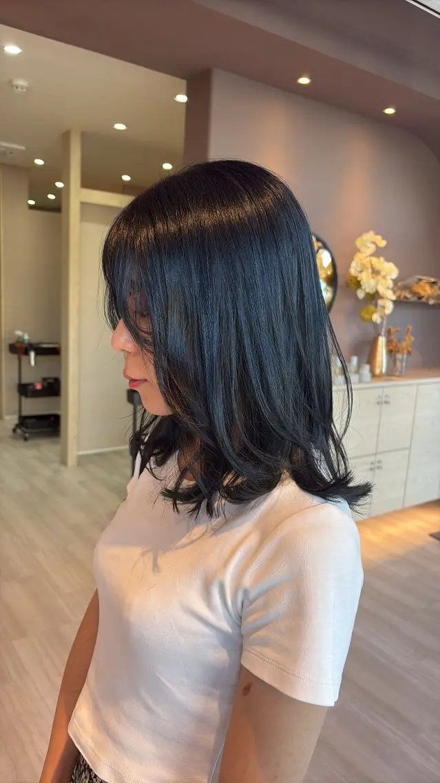 ミディアム カラー ブルーカラー ダブルカラー ネイビーカラー 岐阜/各務原 スタイリスト🎀のヘアスタイル