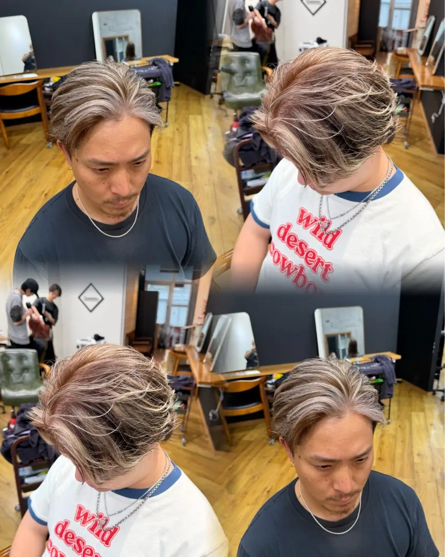 メンズ カット ヘアカラー ヘアセット 【バレイヤージュ】 🔥メンズRYUTAのヘアスタイル