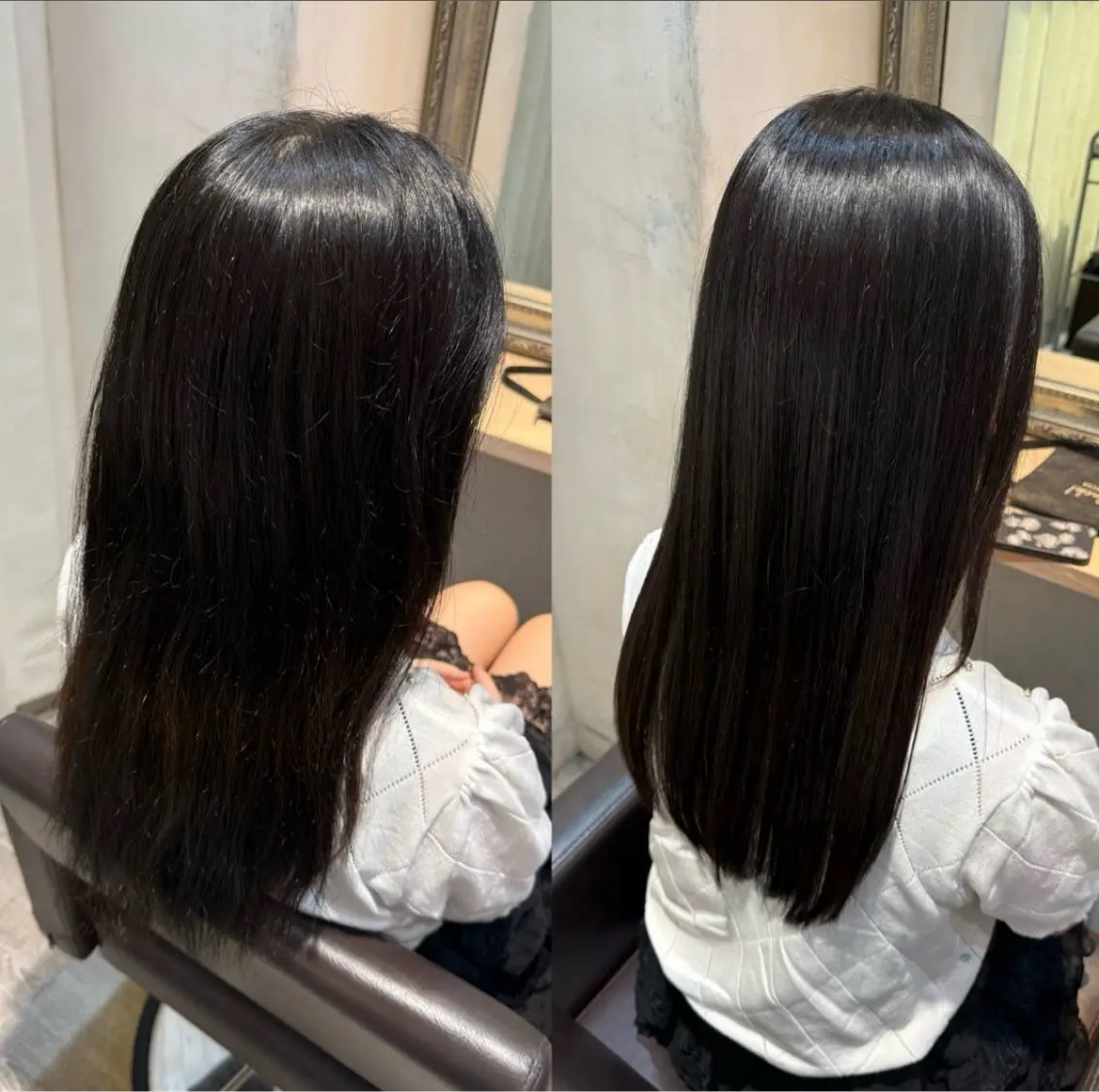 セミロング パーマ 縮毛矯正 カット 縮毛矯正 美髪矯正🪽／新宿／ ゆうみ🦋のヘアスタイル