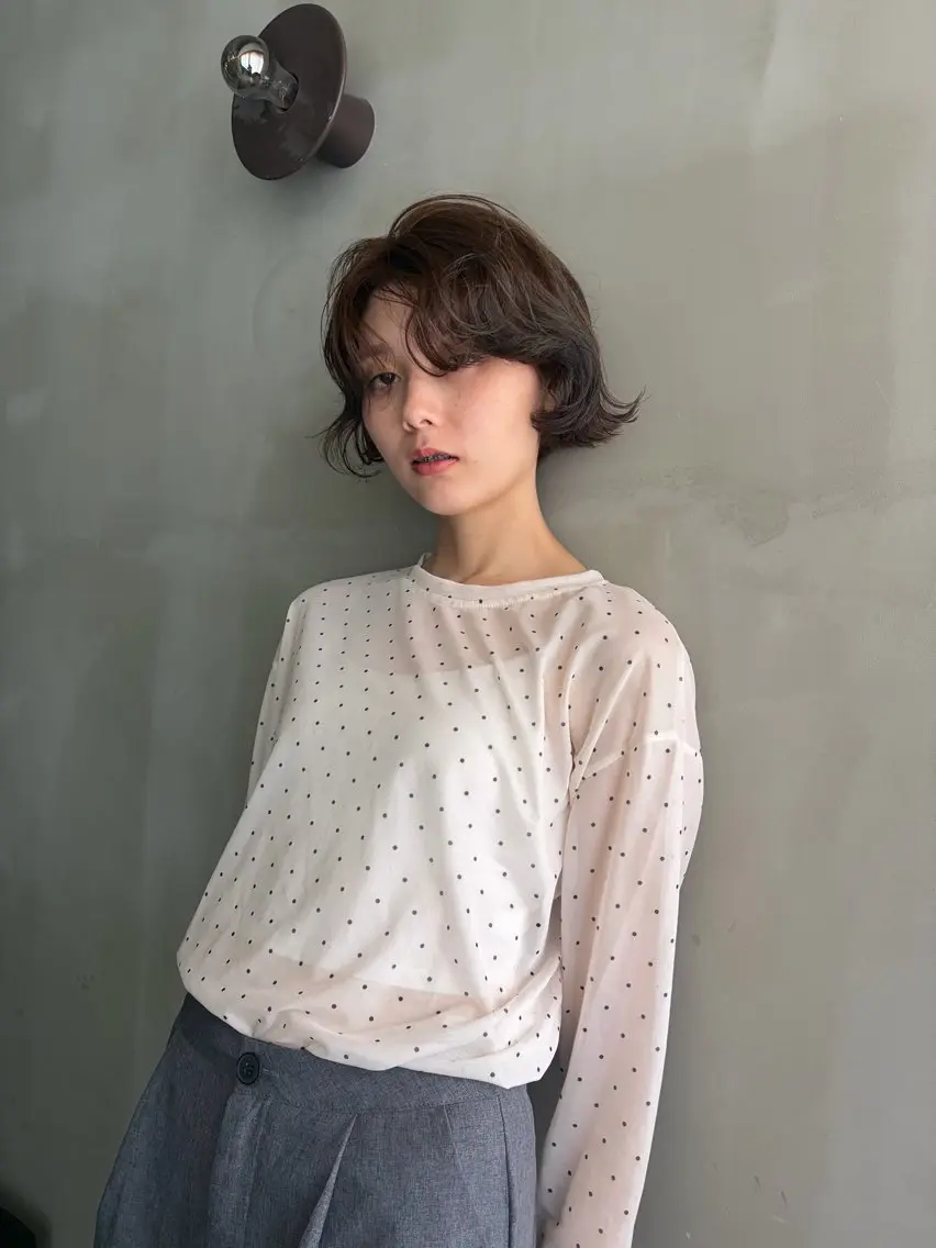 ショート カラー カット ヘアカラー トリートメント ショート/ボブ/ 心斎橋/宮脇美奈のヘアスタイル