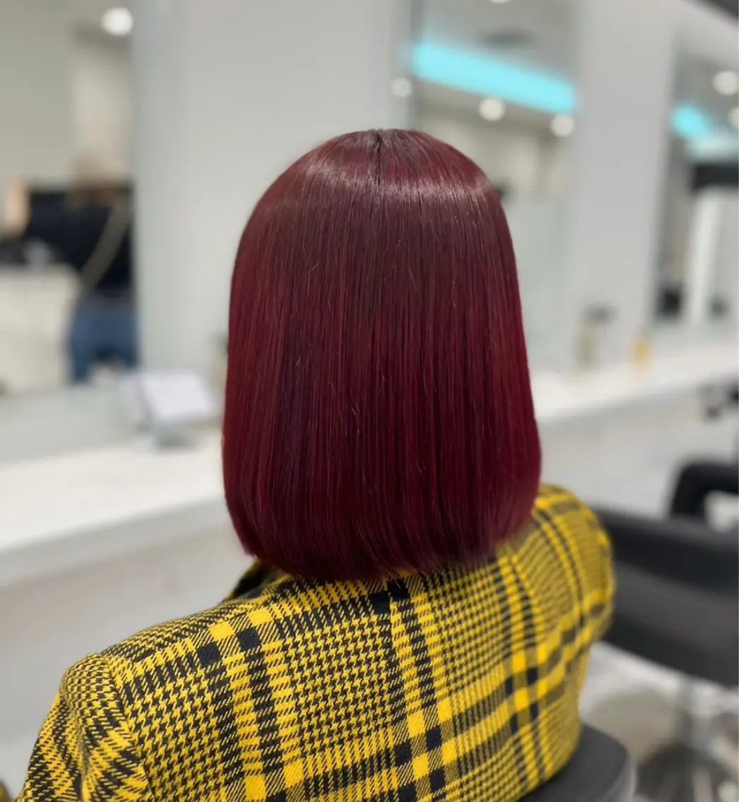 ロング カラー ヘアアレンジ レッドカラー ヘアカラー ヘアセット 🫧モテる💗ダメー ジレスハイトーン🫧のヘアスタイル