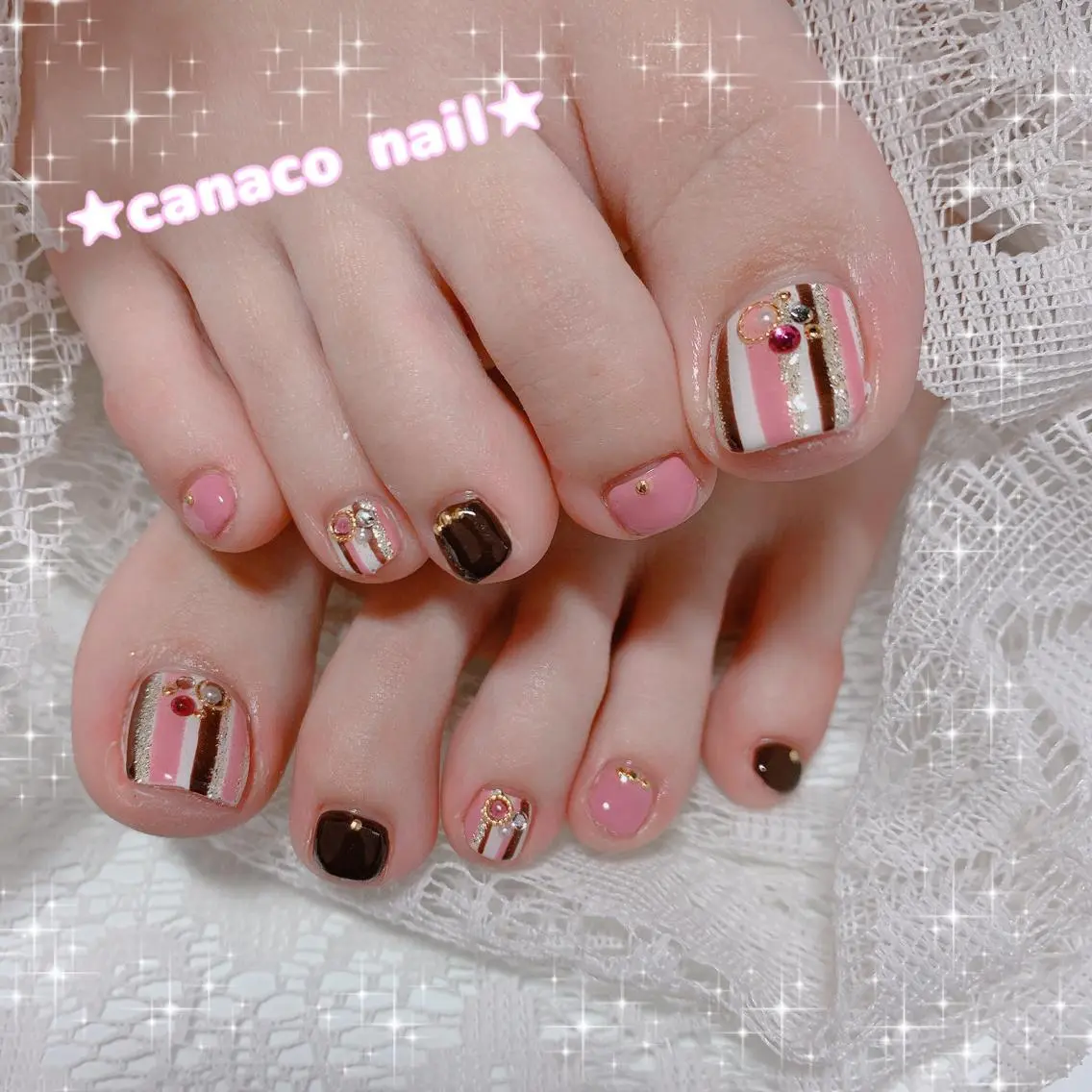 ネイル フットネイル バレンタイン ベテランネイル cnc  nailのネイルデザイン
