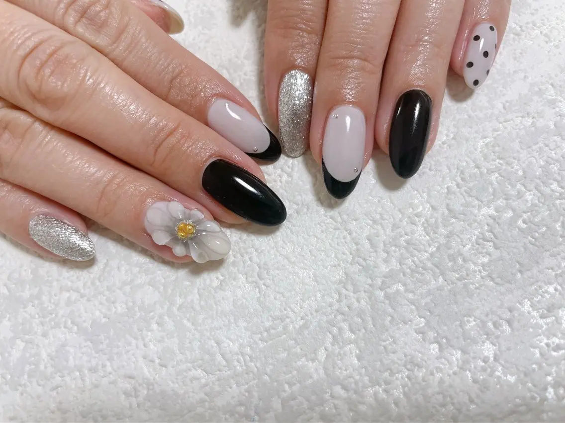 ネイル フレンチネイル ぷっくりネイル kikinail 溝の口のネイルデザイン